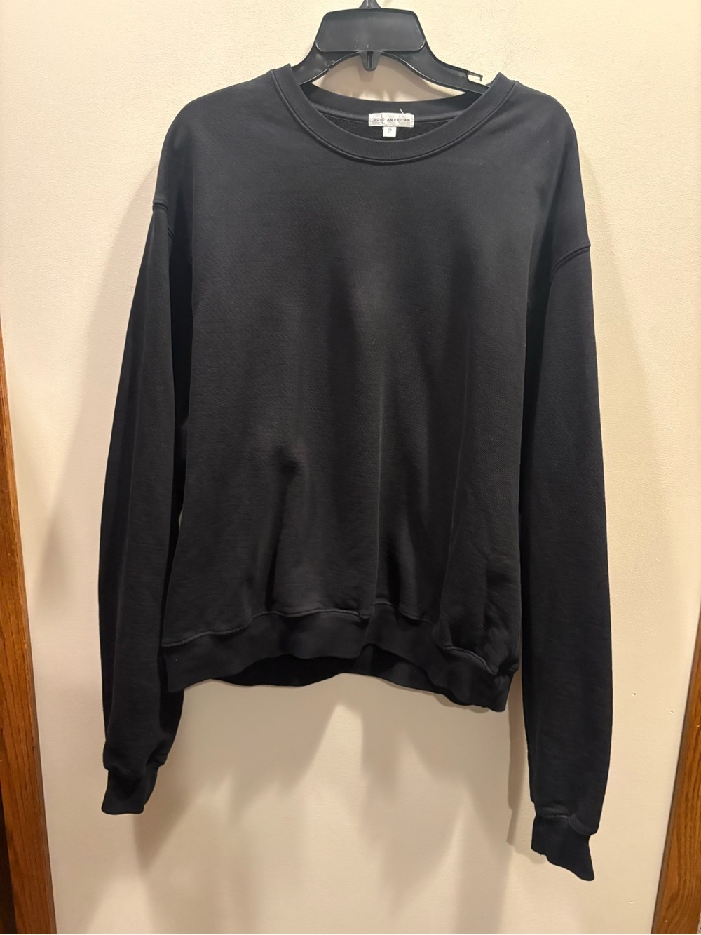 Good American Black Leo Graphic Skinny Jeans Styled Back View - Picture 2 of 5